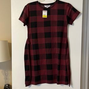 Plaid mini sweater dress